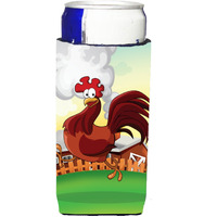 "Caroline's Treasures APH7630MUK Rooster Chicken On The Run Michelob  For Slim Cans, Multicolor"