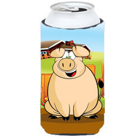"Caroline's Treasures APH7635TBC The Pig Tall Boy Koozie Hugger, Multicolor"