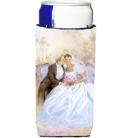 "Caroline's Treasures APH8292MUK Wedding Couple Kiss Michelob Ultra Koozies For Slim Cans, Multicolor"