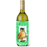 "Caroline's Treasures Graduation The Wise Owl Wine Bottle Koozie Hugger, 750ml, Multicolor"