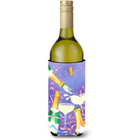 "Caroline's Treasures APH8555LITERK Celebrate New Years Toast Wine Bottle Koozie Hugger, 750ml, Multicolor"