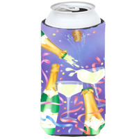 "Caroline's Treasures APH8555TBC Celebrate New Years Toast Tall Boy Koozie Hugger, Multicolor"