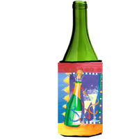 "Caroline's Treasures APH8556LITERK New Years Celebration Toast Wine Bottle Koozie Hugger, 750ml, Multicolor"