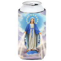 "Caroline's Treasures APH8805TBC Religious Blessed Virgin Mother Mary Tall Boy Beverage Insulator Hugger, Multicolor"