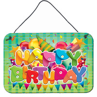 "Caroline's Treasures Happy Birthday Wall or Door Hanging Prints APH8872DS812, 8"" x 12"", Multicolor"