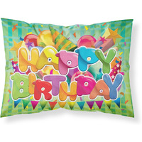 "Caroline's Treasures Happy Birthday Fabric Standard Pillowcase APH8872PILLOWCASE, Multicolor"