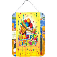 "Caroline's Treasures Happy Birthday Party Wall or Door Hanging Prints APH8873DS1216, 16HX12W, Multicolor"