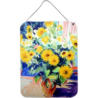 "Caroline's Treasures Sunflowers by Roy Avis Wall or Door Hanging Prints ARA0063DS1216, 16HX12W, Multicolor"