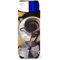 "Caroline's Treasures ARA0086MUK ""Coffee I by Roy Avis"" Ultra Beverage Insulators for Slim Cans, Multicolor"