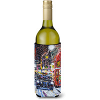 "Caroline's Treasures ARA0133LITERK ""London Snow by Roy Avis"" Wine Bottle Beverage Insulator Hugger, 750ml, Multicolor"