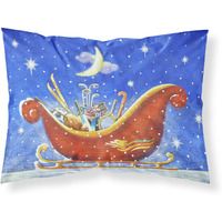 "Caroline's Treasures Christmas Santa's Sleigh by Roy Avis Fabric Standard Pillowcase ARA0143PILLOWCASE, Multicolor"