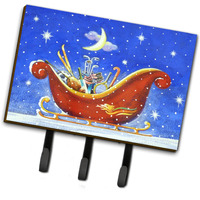 "Caroline's Treasures Christmas Santa's Sleigh by Roy Avis Leash or Key Holder ARA0143TH68, Triple, Multicolor"