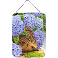 "Caroline's Treasures Hedgehog & Hydrangea Wall or Door Hanging Prints ASA2001DS1216, 16HX12W, Multicolor"