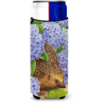 "Caroline's Treasures Hedgehog and Hydrangea Michelob Ultra Koozies for Slim Cans, Multicolor"