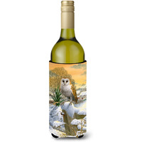 "Caroline's Treasures Sunset Barn Owl Wine Bottle Koozie Hugger, 750 ml, Multicolor"