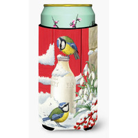 "Caroline's Treasures Eurasian Blue Tits Birds and Milk Bottles Tall Boy Koozie Hugger, Multicolor"