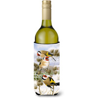 "Caroline's Treasures ASA2007LITERK European Goldfinch Wine Bottle Koozie Hugger, 750 ml, Multicolor"