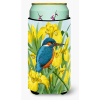 "Caroline's Treasures Kingfisher In Yellow Irises Tall Boy Koozie Hugger, Multicolor"