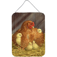 "Caroline's Treasures My Little Chickadees with Hen Chicken Wall or Door Hanging Prints ASA2011DS1216, 16HX12W, Multicolor"
