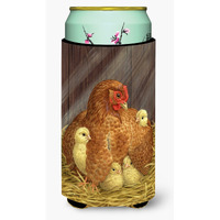 "Caroline's Treasures My Little Chickadees with Hen Chicken Tall Boy Koozie Hugger, Multicolor"