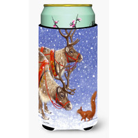 "Caroline's Treasures Reindeers and Squirrel Tall Boy Koozie Hugger, Multicolor"