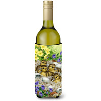 "Caroline's Treasures Mallard Duck Chicks Wine Bottle Koozie Hugger, 750 ml, Multicolor"