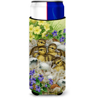 "Caroline's Treasures Mallard Duck Chicks Michelob Ultra Koozies for Slim Cans, Multicolor"