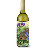 "Caroline's Treasures Hedgehog Wine Bottle Koozie Hugger, 750 ml, Multicolor"