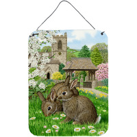 "Caroline's Treasures Leveret Bunny Rabbit Wall or Door Hanging Prints ASA2023DS1216, 16HX12W, Multicolor"