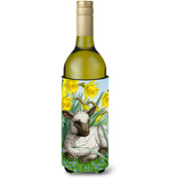 "Caroline's Treasures Lamb Wine Bottle Koozie Hugger, 750 ml, Multicolor"