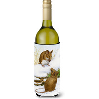 "Caroline's Treasures Wood Mouse Wine Bottle Koozie Hugger, 750 ml, Multicolor"
