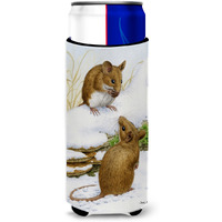 "Caroline's Treasures Mice Wood Mouse Michelob Ultra Koozies for Slim Cans, Multicolor"