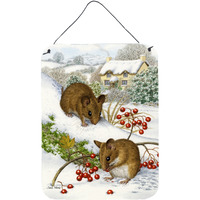 "Caroline's Treasures Wood Mice and Berries Wall or Door Hanging Prints ASA2028DS1216, 16HX12W, Multicolor"