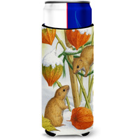 "Caroline's Treasures Harvest Mice Michelob Ultra Koozies for Slim Cans, Multicolor"