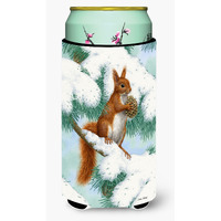 "Caroline's Treasures Red Squirrel with Pine Cone Tall Boy Koozie Hugger, Multicolor"