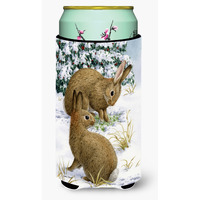 "Caroline's Treasures Rabbit Searching for Grass In The Snow Tall Boy Koozie Hugger, Multicolor"