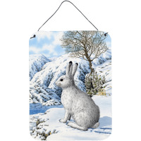"Caroline's Treasures Mountain Hare White Rabbit Wall or Door Hanging Prints ASA2037DS1216, 16HX12W, Multicolor"