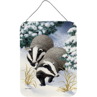 "Caroline's Treasures Badgers on the Move Wall or Door Hanging Prints ASA2038DS1216, 16HX12W, Multicolor"