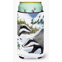 "Caroline's Treasures Badgers Look Here Tall Boy Koozie Hugger, Multicolor"