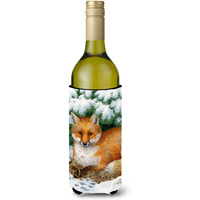 "Caroline's Treasures Fox Wine Bottle Koozie Hugger, 750 ml, Multicolor"