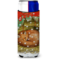 "Caroline's Treasures Fox Sleeping In The Snow Michelob Ultra Koozies for Slim Cans, Multicolor"