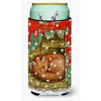 "Caroline's Treasures Fox Sleeping In The Snow Tall Boy Koozie Hugger, Multicolor"