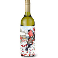"Caroline's Treasures ASA2054LITERK Eurasian Bullfinch Wine Bottle Koozie Hugger, 750 ml, Multicolor"