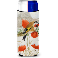 "Caroline's Treasures ASA2055MUK European Goldfinch Michelob Ultra Koozies for Slim Cans, Multicolor"