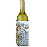 "Caroline's Treasures Blue Heron Wine Bottle Koozie Hugger, 750 ml, Multicolor"