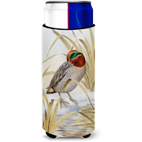 "Caroline's Treasures Eurasian Teal Duck Michelob Ultra Koozies for Slim Cans, Multicolor"