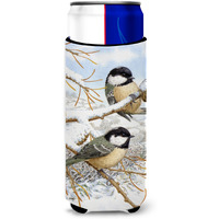 "Caroline's Treasures ASA2065MUK Coal Tits Michelob Ultra Koozies for Slim Cans, Multicolor"