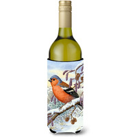 "Caroline's Treasures ASA2066LITERK Eurasian Bullfinch Wine Bottle Koozie Hugger, 750 ml, Multicolor"