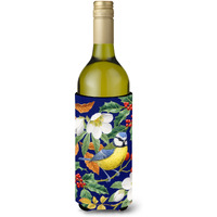 "Caroline's Treasures Eurasian Blue Tit Wine Bottle Koozie Hugger, 750 ml, Multicolor"