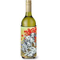 "Caroline's Treasures Dalmatian Pups Wine Bottle Koozie Hugger, 750 ml, Multicolor"